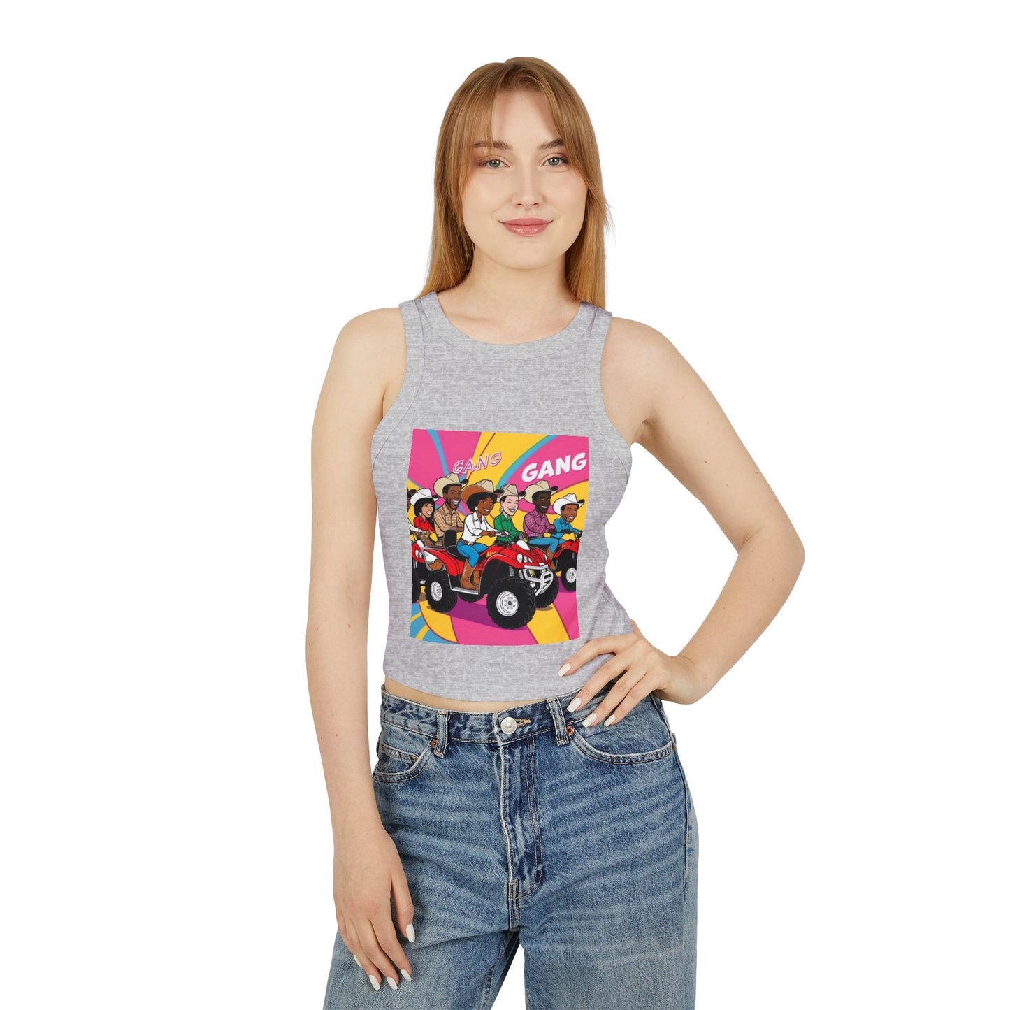 Retro Quad Gang Women's Micro Rib Racer Tank Top
