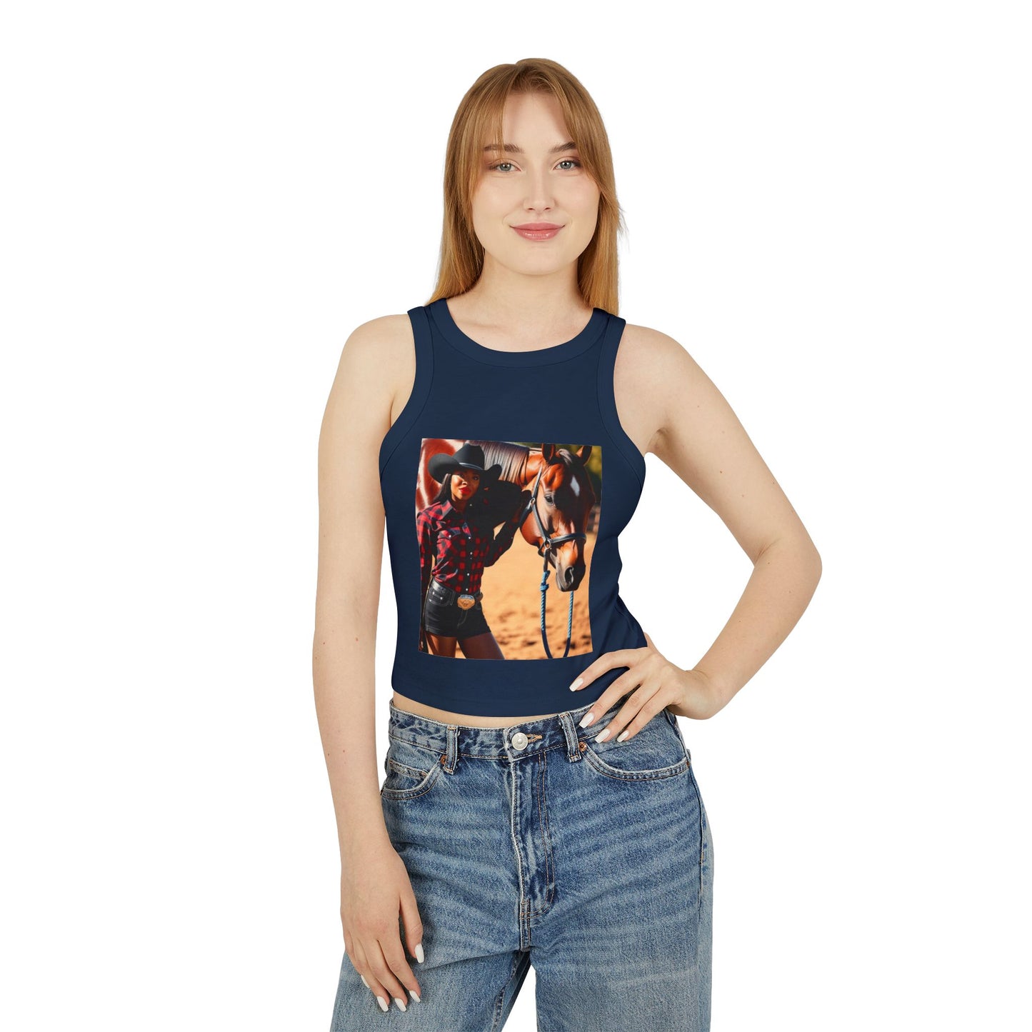 Black Beauty Micro Rib Racer Tank Top