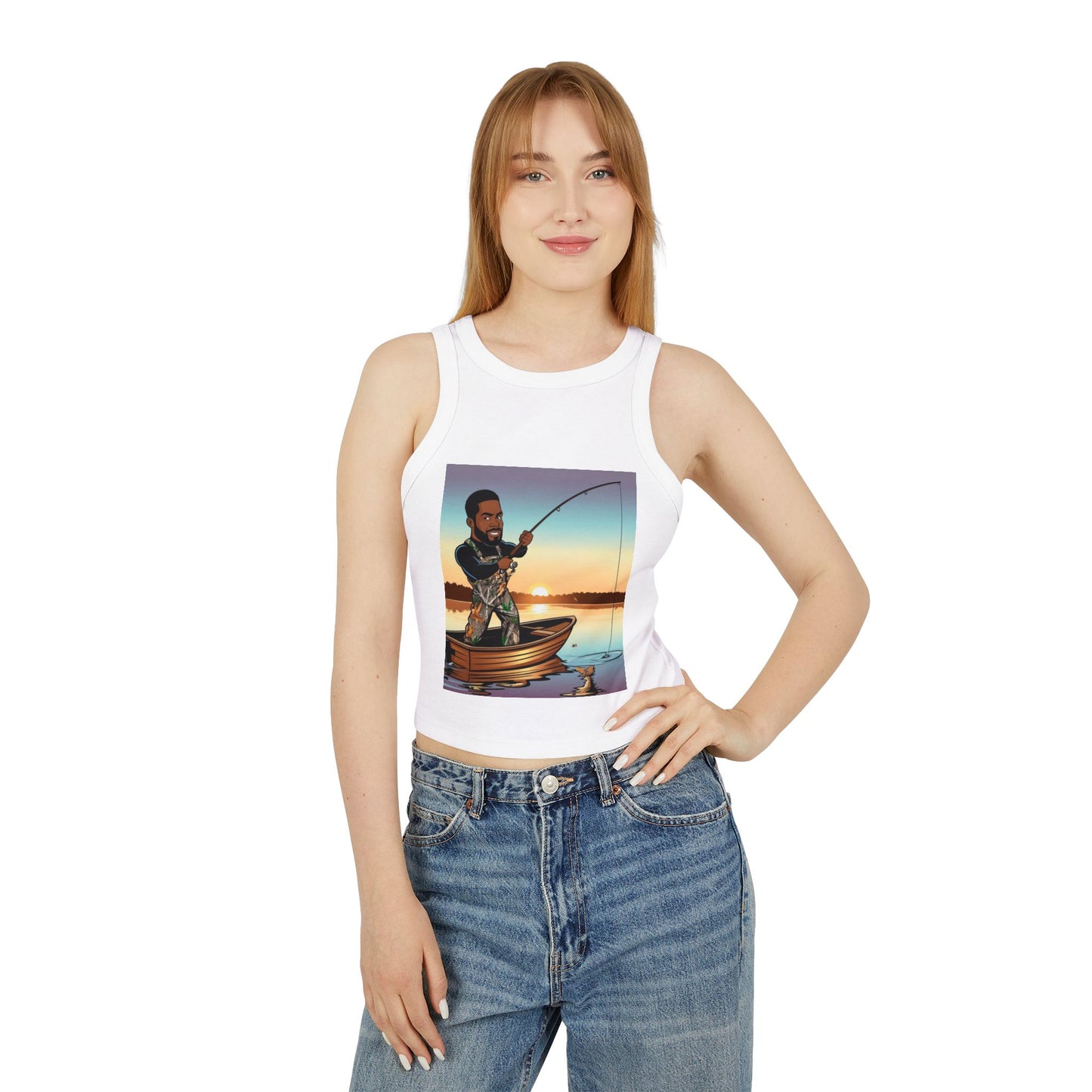 Handsome Fisherman Racer Tank Top for Women