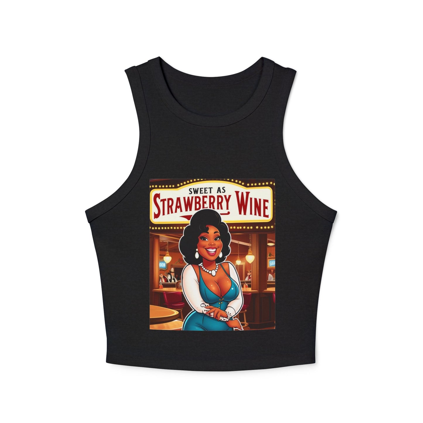 Sweet as Strawberry Wine Racer Tank Top for Women