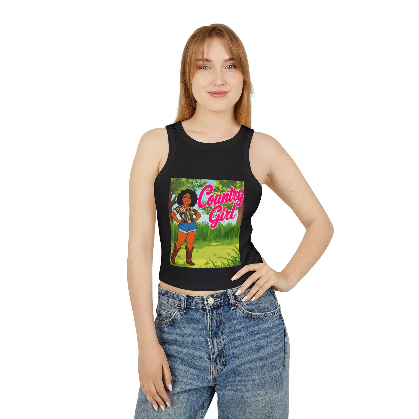 Country Girl Women's Micro Rib Racer Tank Top