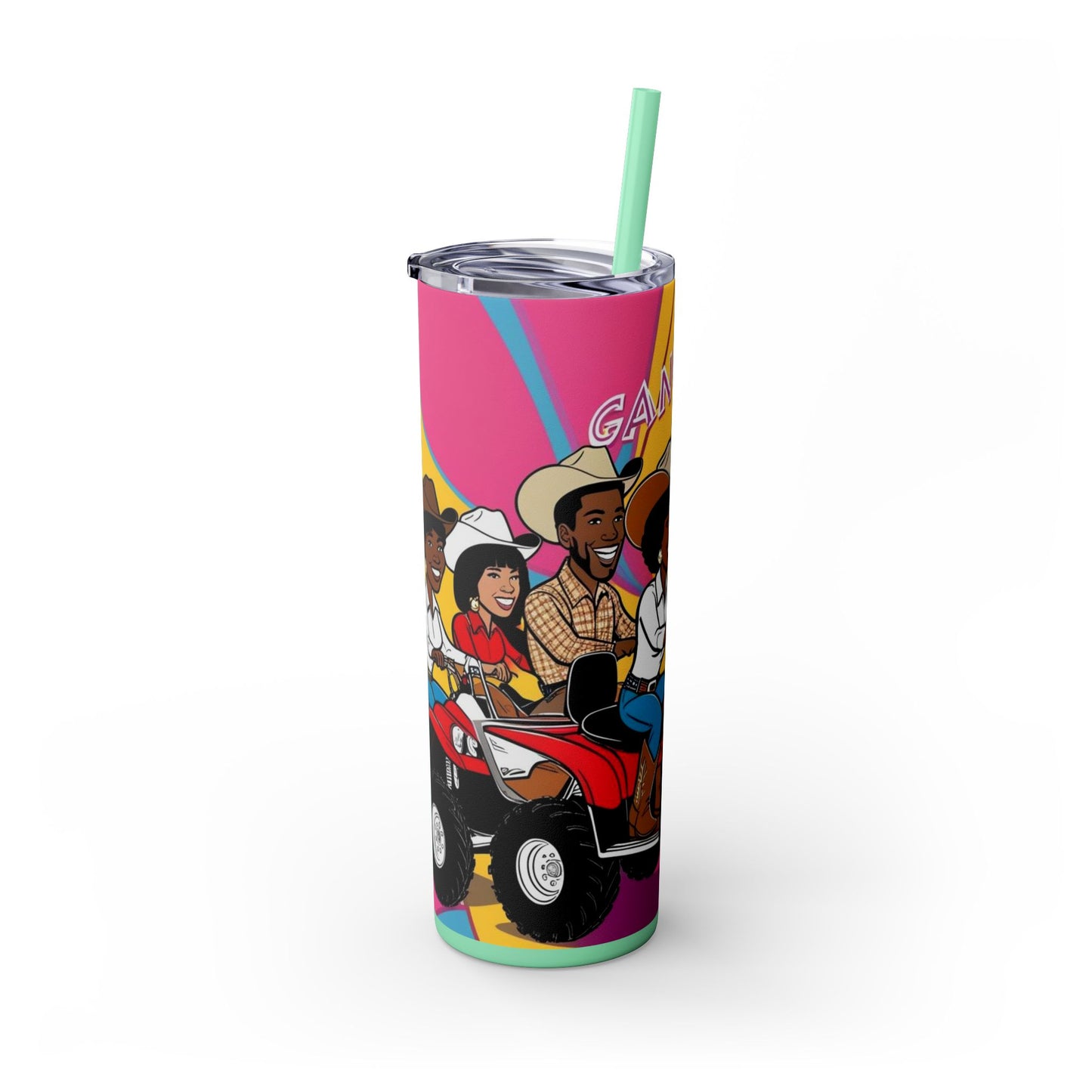 Retro Gang ATV Skinny Tumbler with Straw 20oz