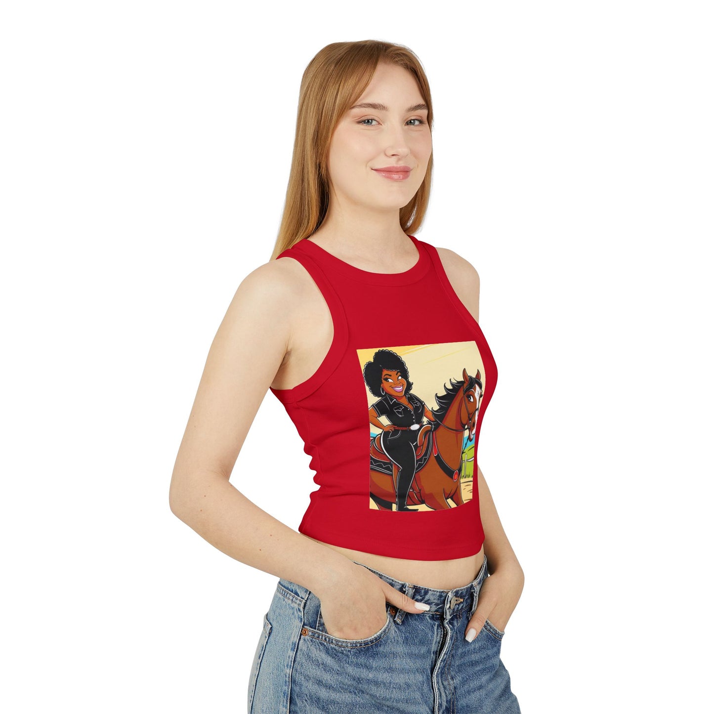 Sittin' Pretty Women's Micro Rib Racer Tank Top