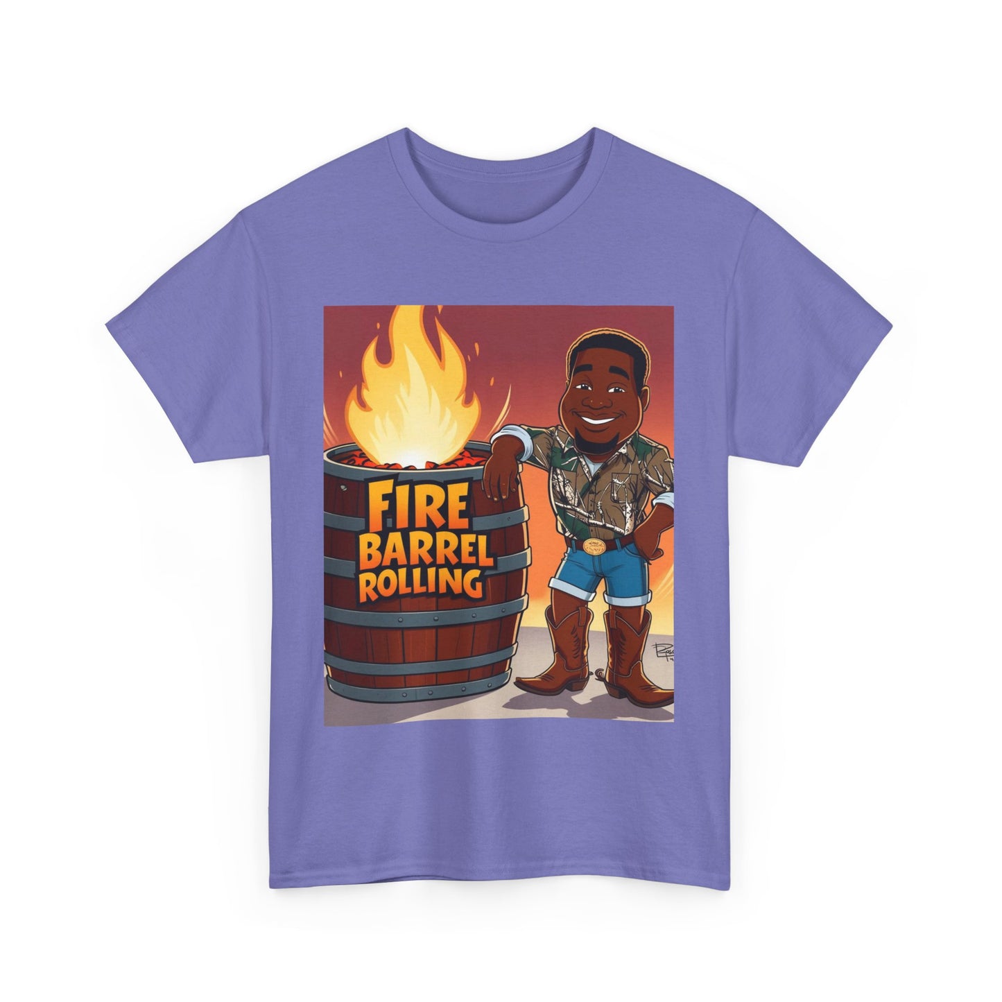 Fire Barrel Rolling Unisex Cotton Tee