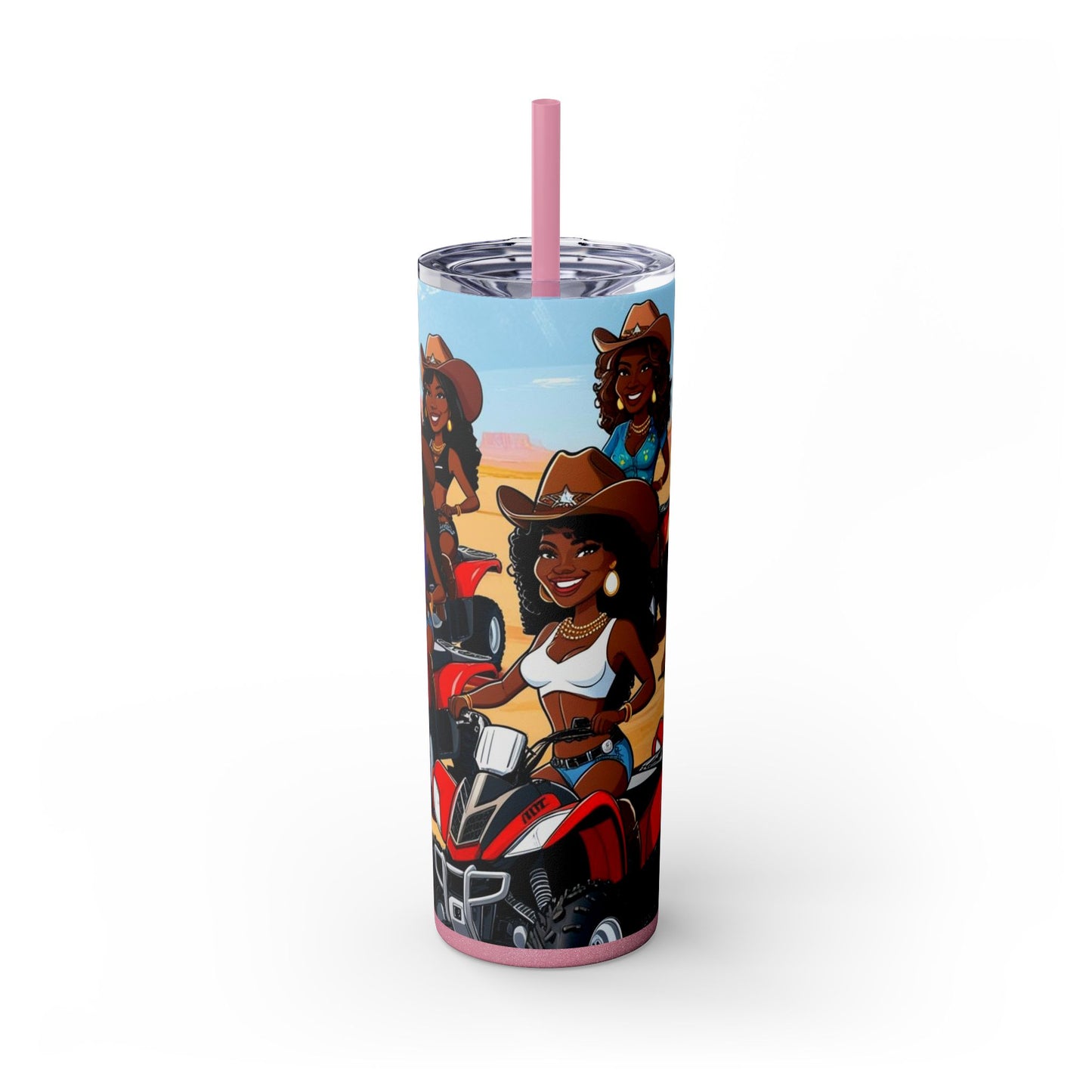 Adventurous Squad Skinny Tumbler with Straw - 20oz