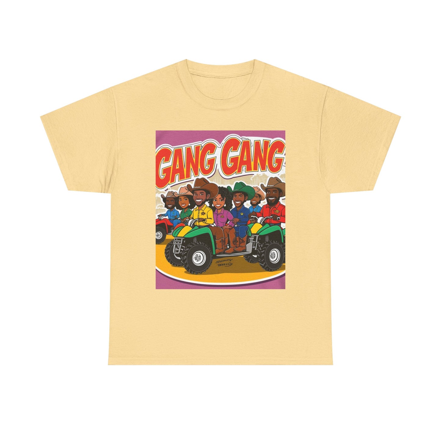 Group ATV Cartoon Graphic Tee Unisex Cotton T-Shirt