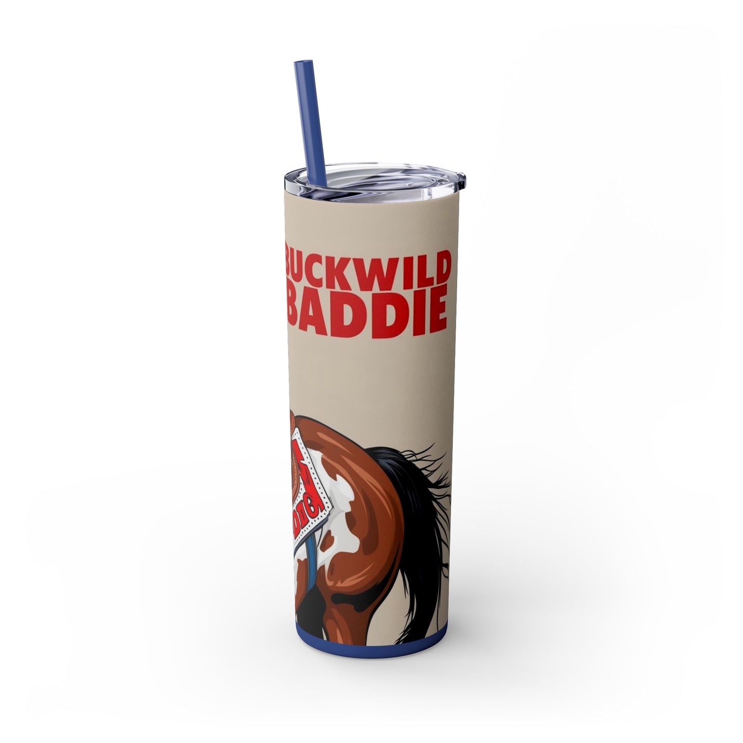 Buckwild Baddie Skinny Tumbler with Straw, 20oz