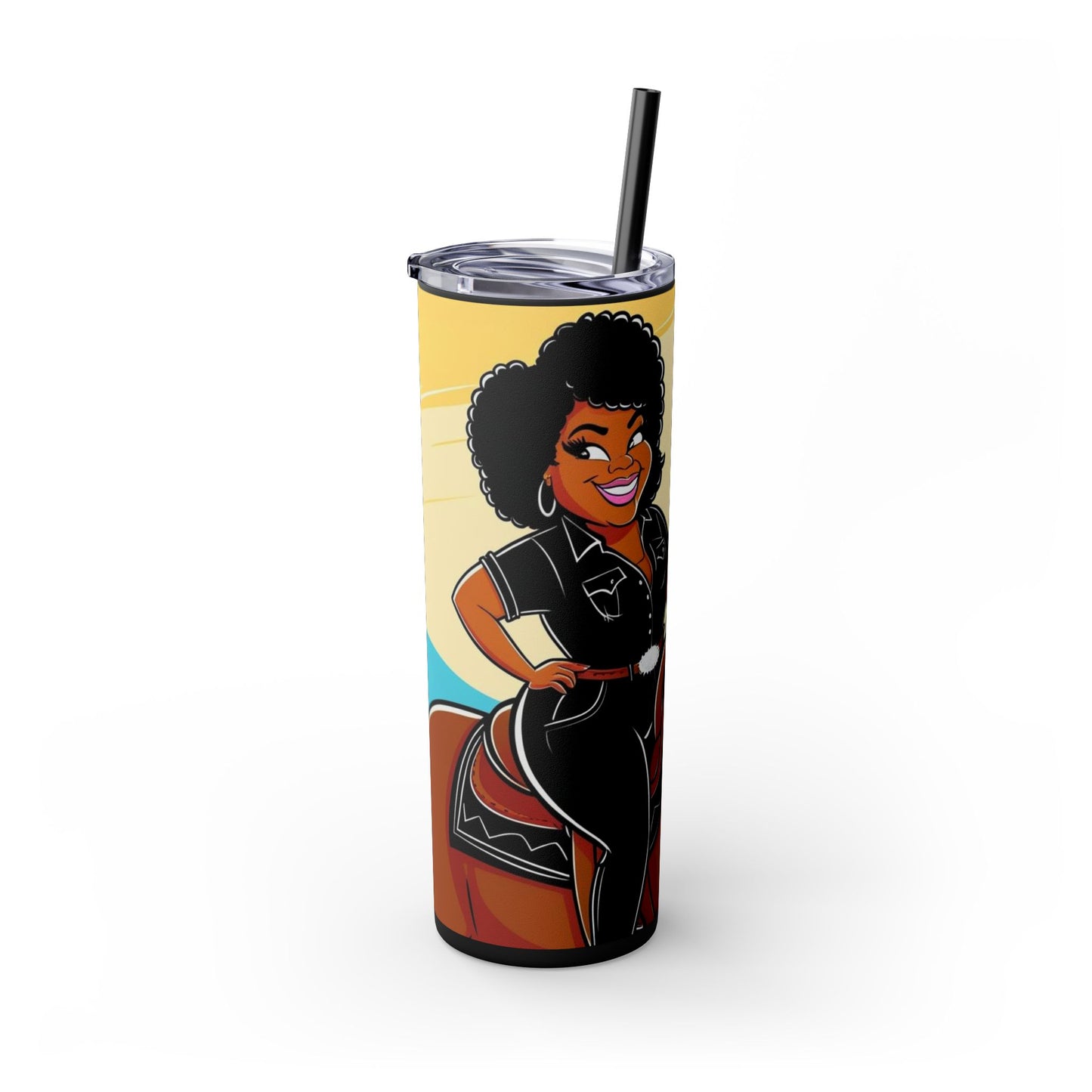 Sittin' Pretty Skinny Tumbler with Straw, 20oz