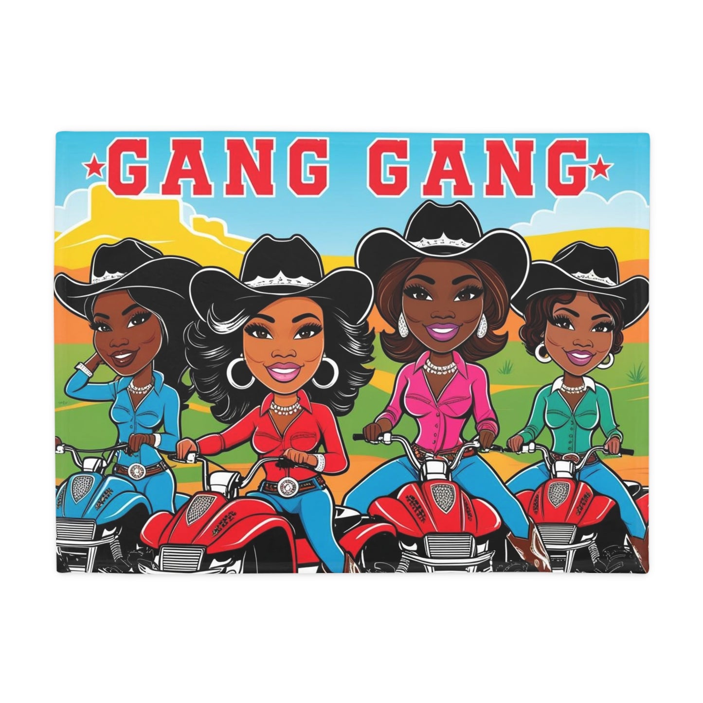 Cowgirl Gang Plush Fleece Blanket
