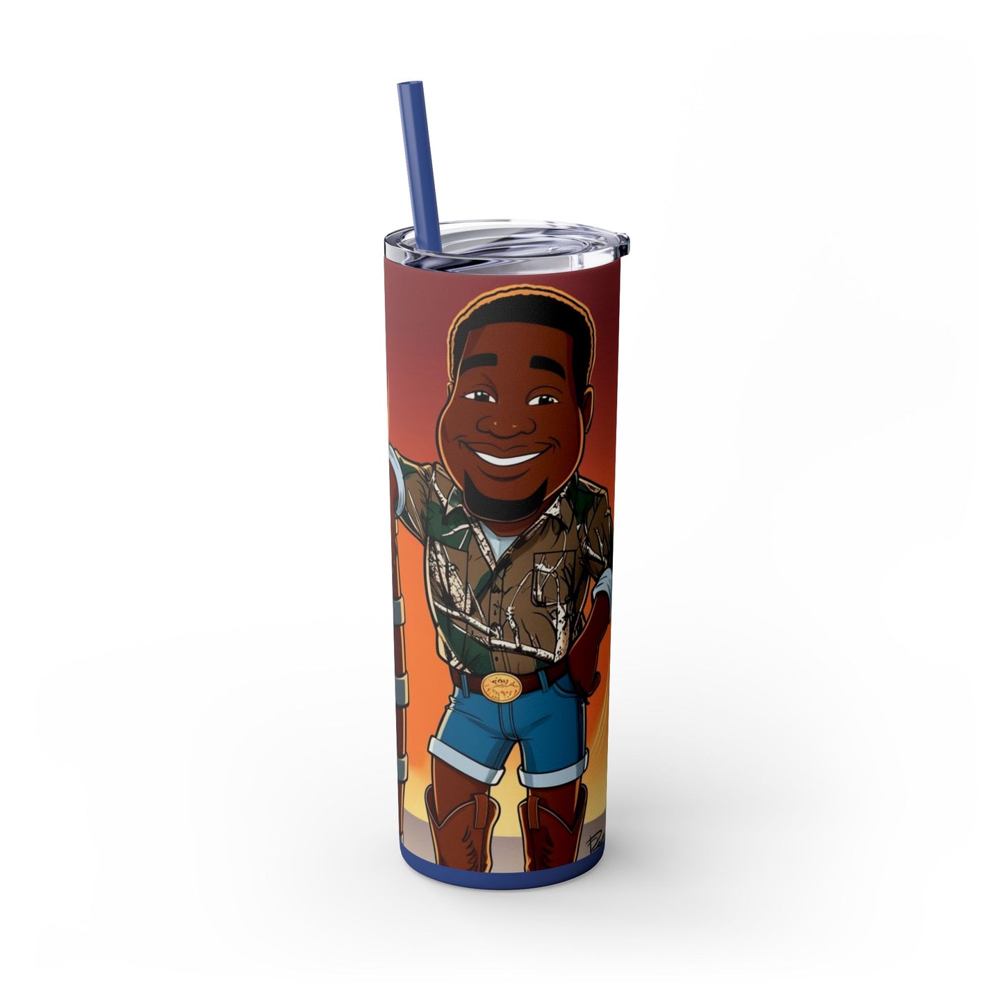 Fire Barrel Rolling 20oz Skinny Tumbler with Straw