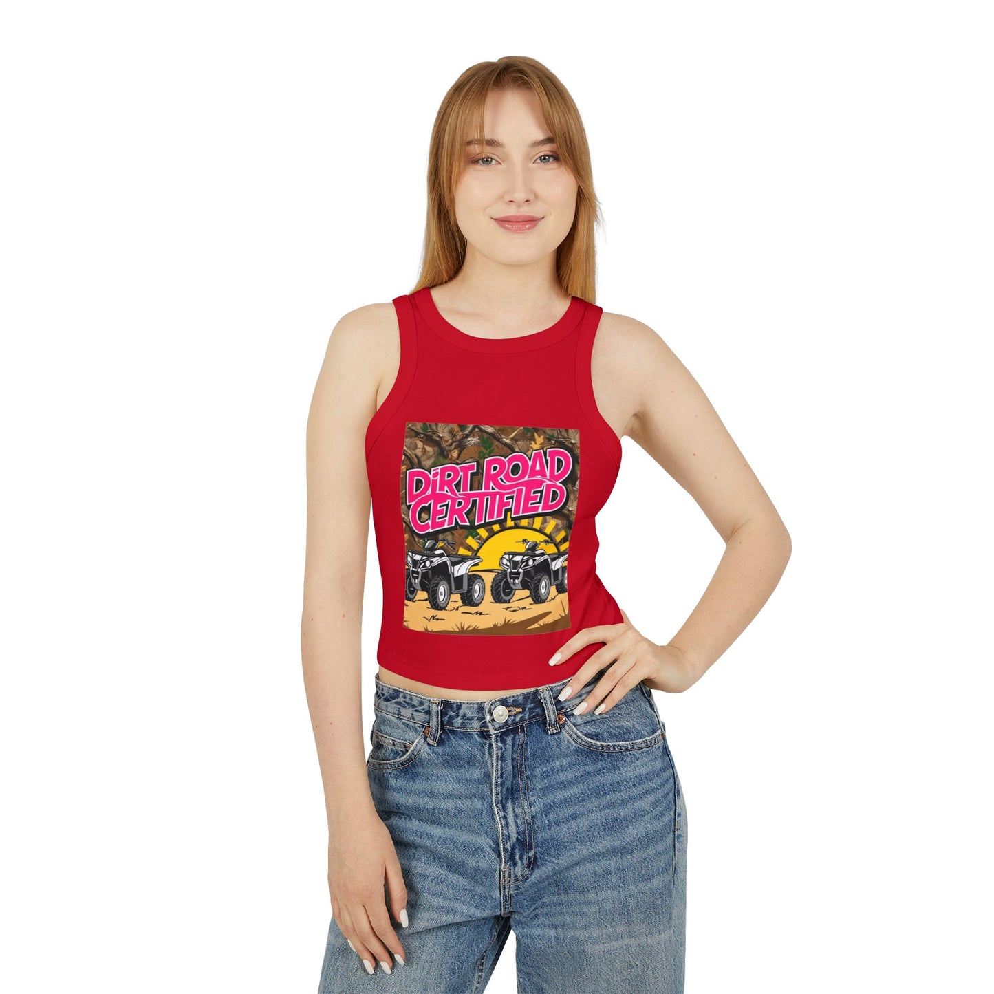 Dirt Road Certified Pink Racer Tank Top