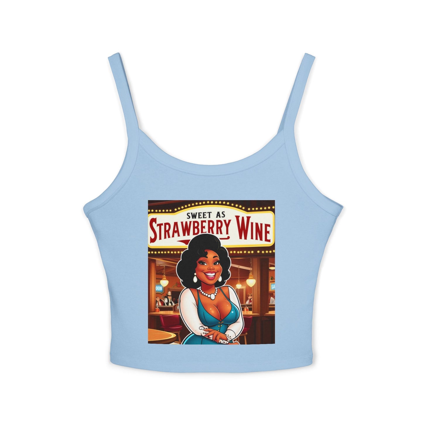 Sweet as Strawberry Wine Women's Spaghetti Strap Tank Top