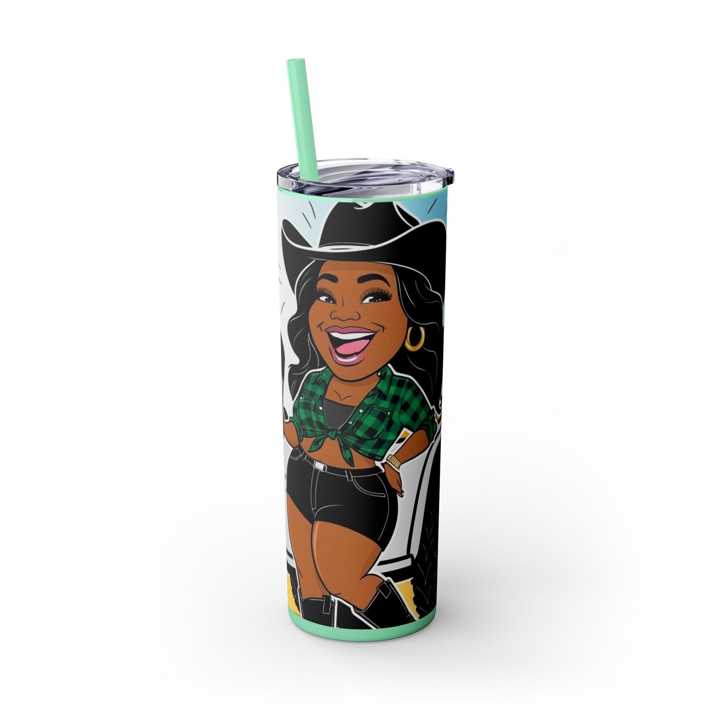 Where Them Fans At? Skinny Tumbler with Straw, 20oz