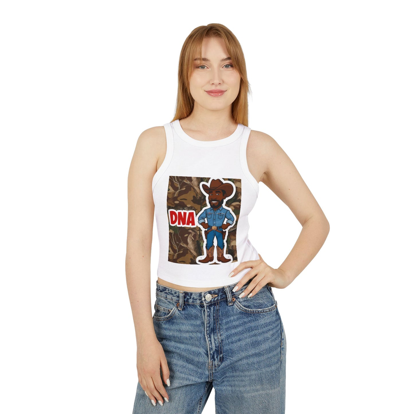 Country Boy DNA Graphic Racer Tank Top for Women