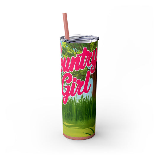 Country Girl Skinny Tumbler with Straw, 20oz