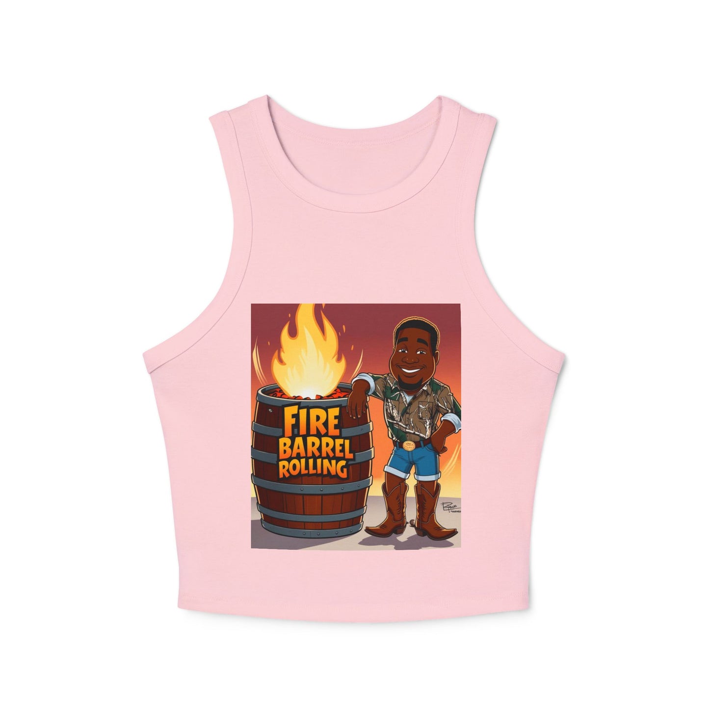 Fire Barrel Rolling Racer Tank Top for Women