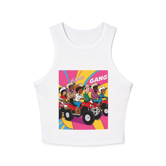 Retro Quad Gang Women's Micro Rib Racer Tank Top