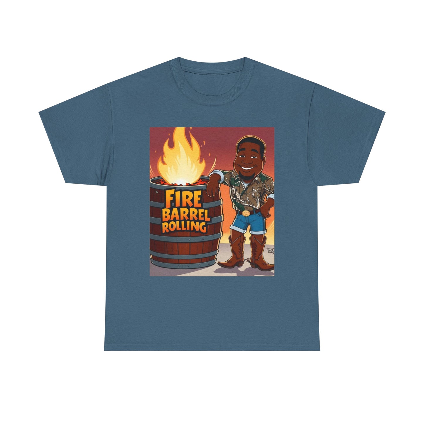 Fire Barrel Rolling Unisex Cotton Tee