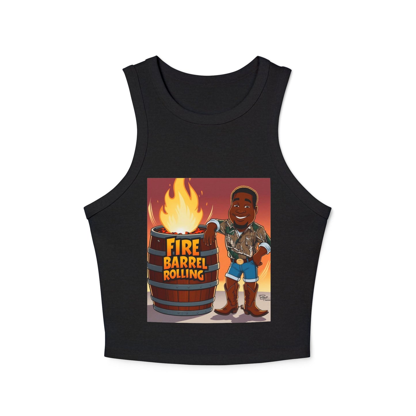 Fire Barrel Rolling Racer Tank Top for Women