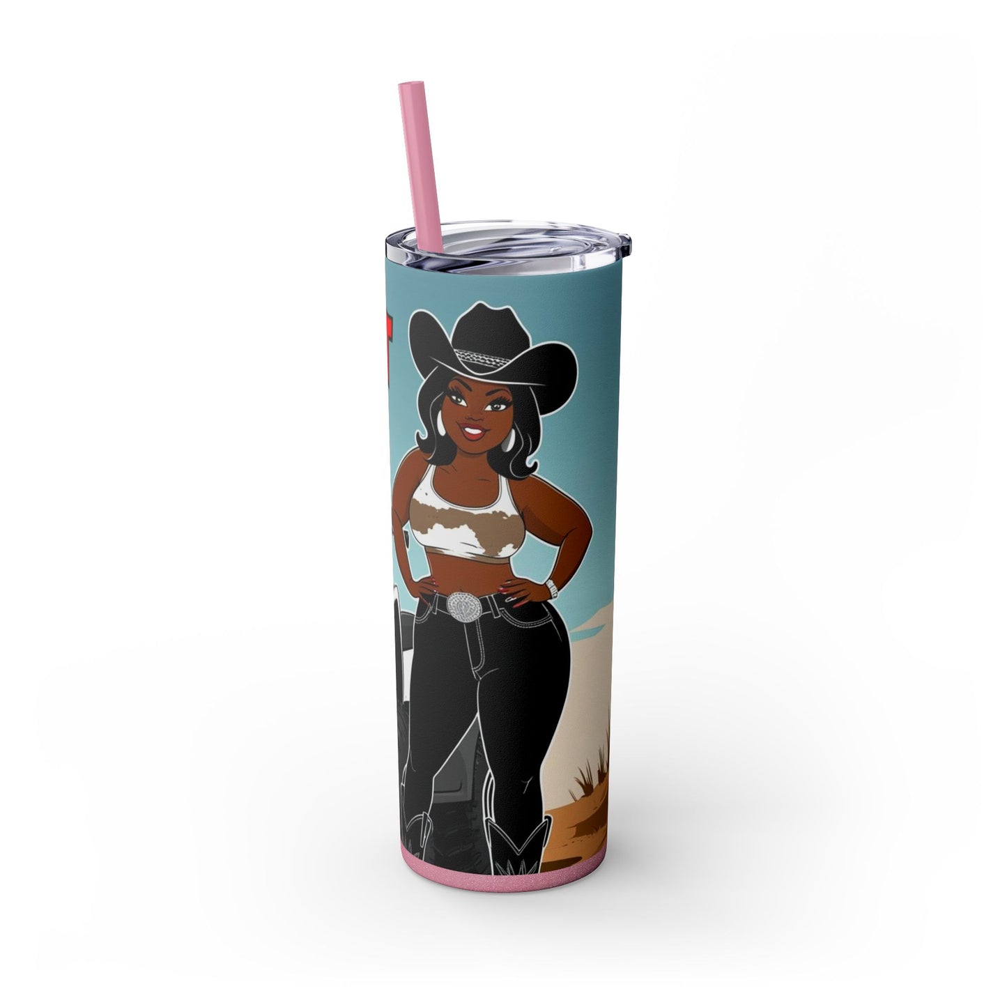 Baddest on the Trail Skinny Tumbler with Straw - 20oz