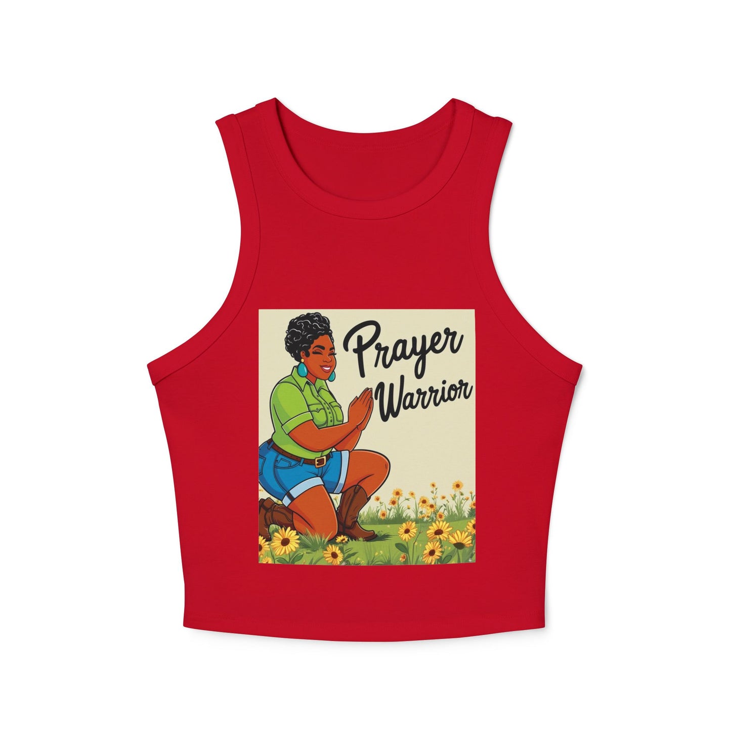 Prayer Warrior Women's Micro Rib Racer Tank Top