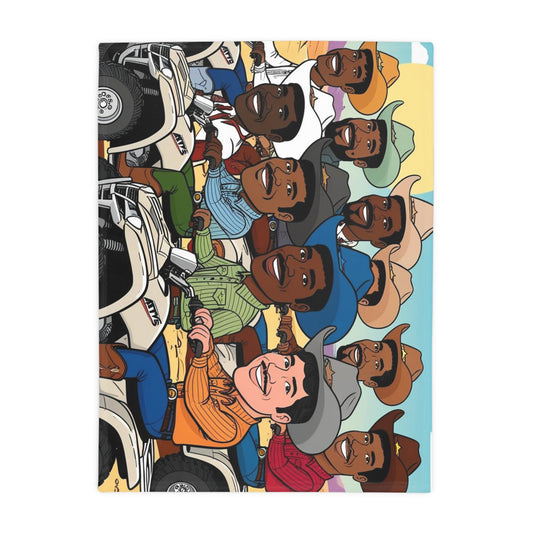 Retro Cowboy Adventure Plush Fleece Blanket