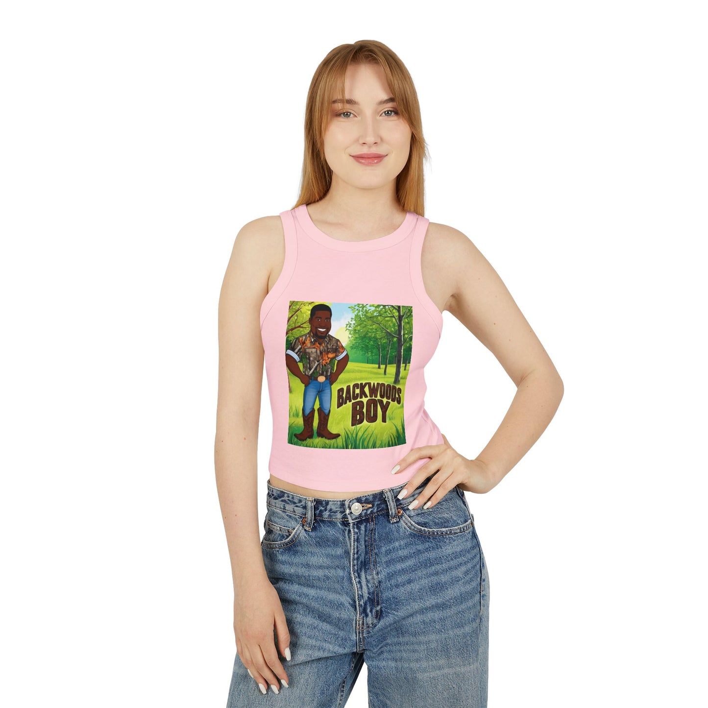 Backwoods Boy Women's Micro Rib Racer Tank Top