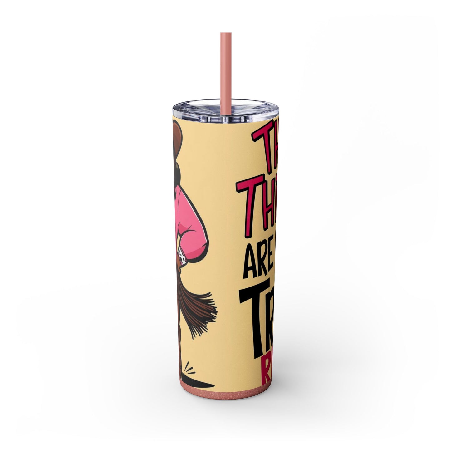 Thick Thighs Are For Trail Rides Skinny Tumbler with Straw, 20oz