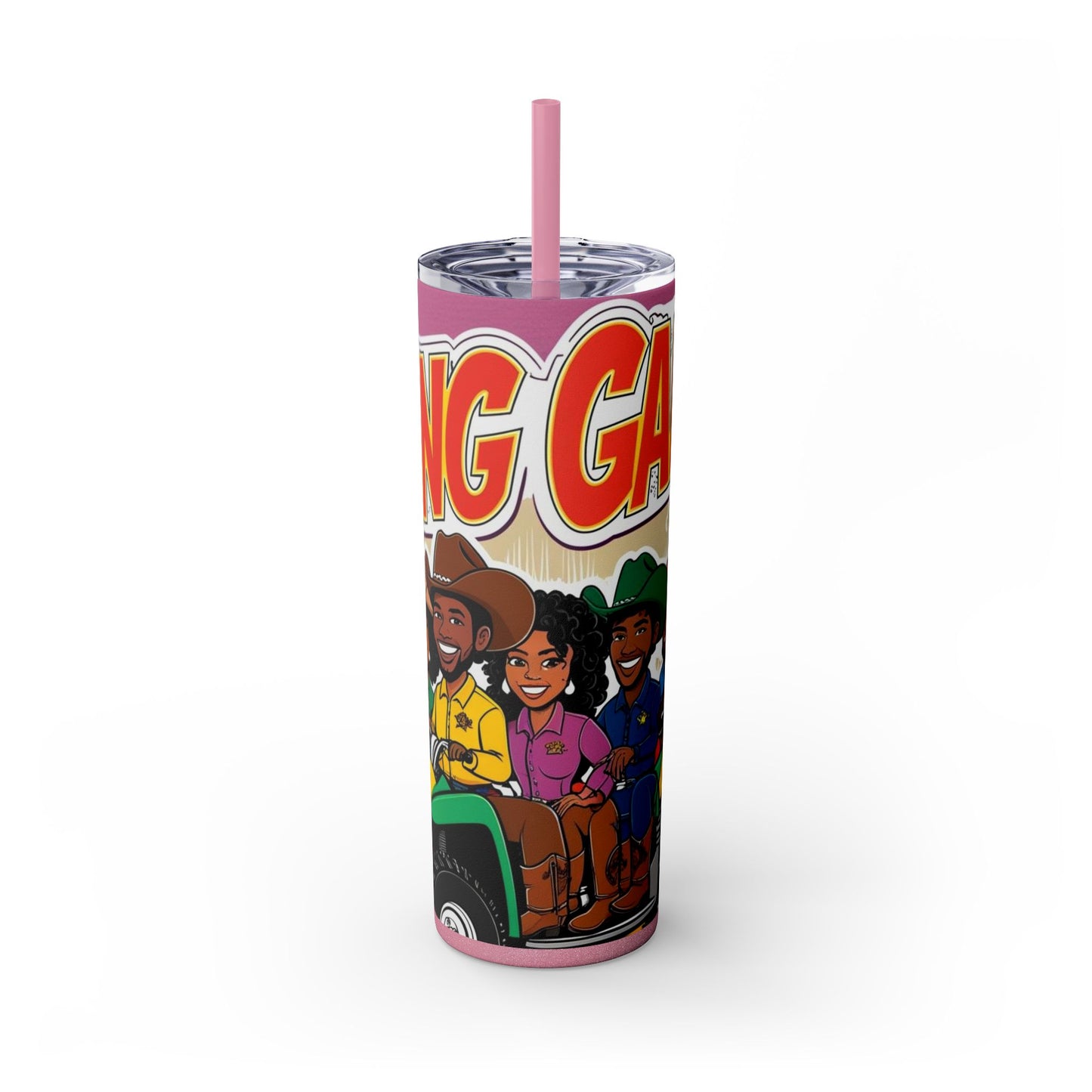 Group ATV Cartoon Skinny Tumbler with Straw 20oz