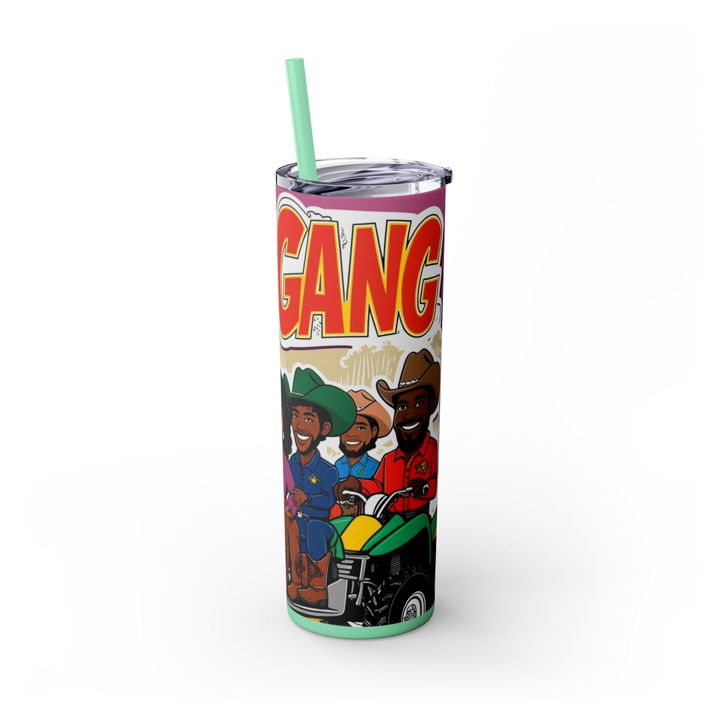 Group ATV Cartoon Skinny Tumbler with Straw 20oz