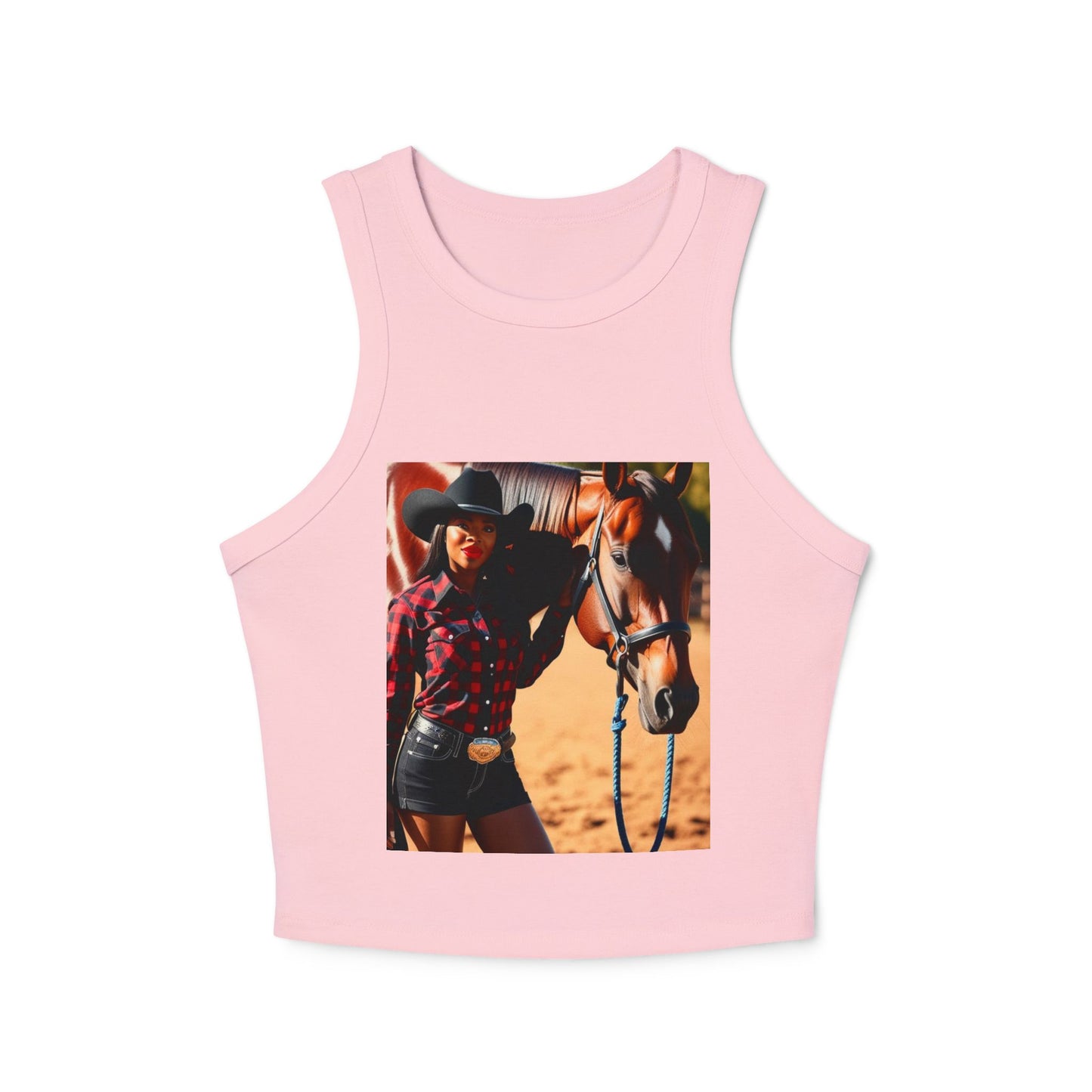 Black Beauty Micro Rib Racer Tank Top