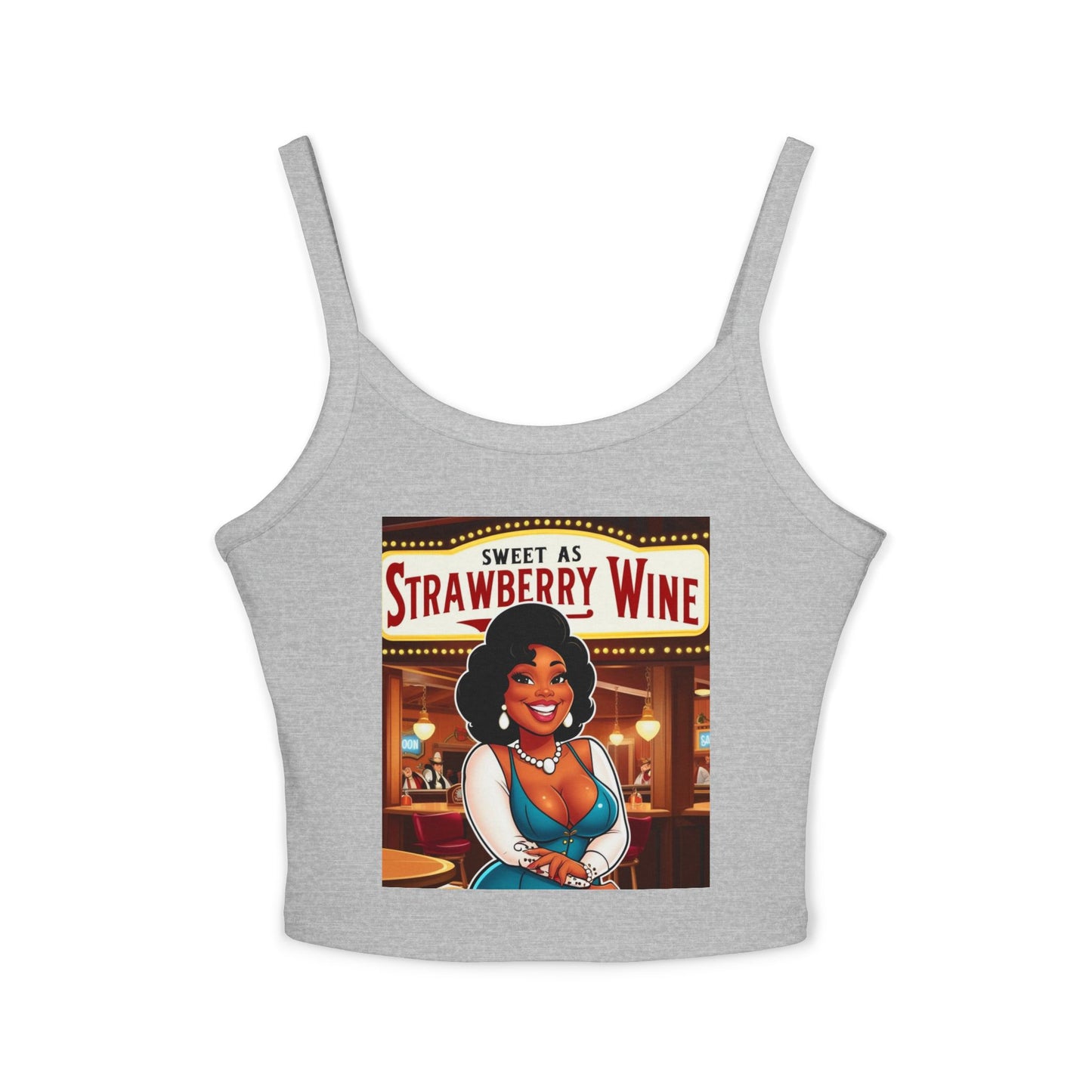 Sweet as Strawberry Wine Women's Spaghetti Strap Tank Top