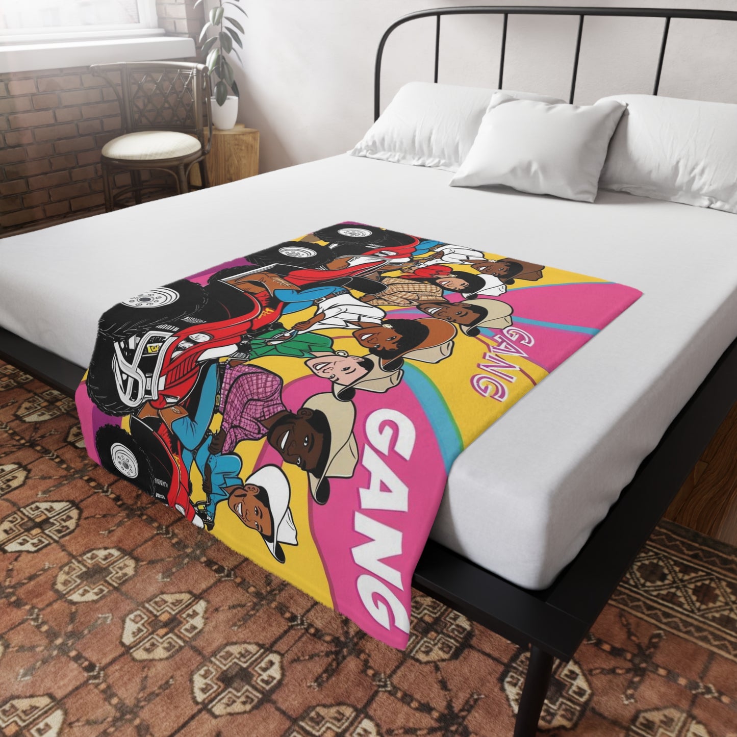 Retro Quad Gang Plush Fleece Blanket