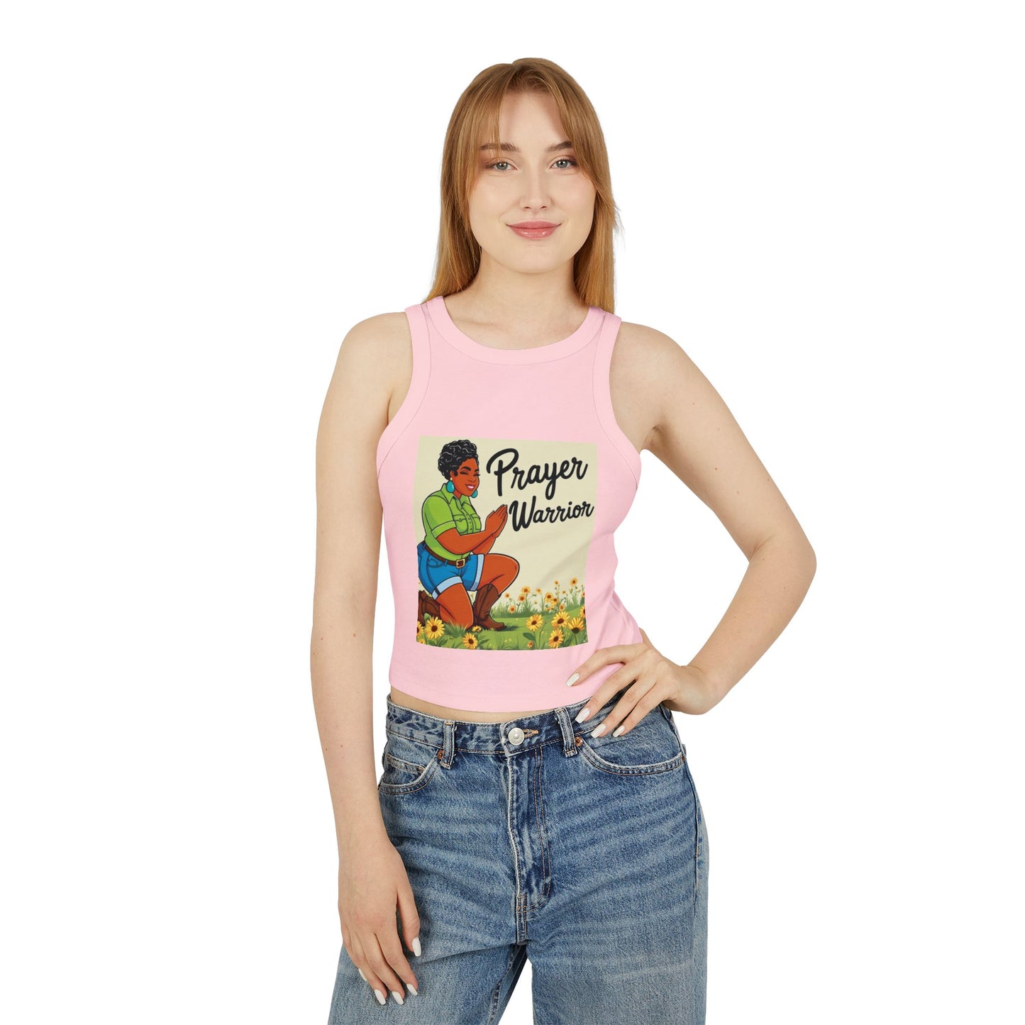 Prayer Warrior Women's Micro Rib Racer Tank Top