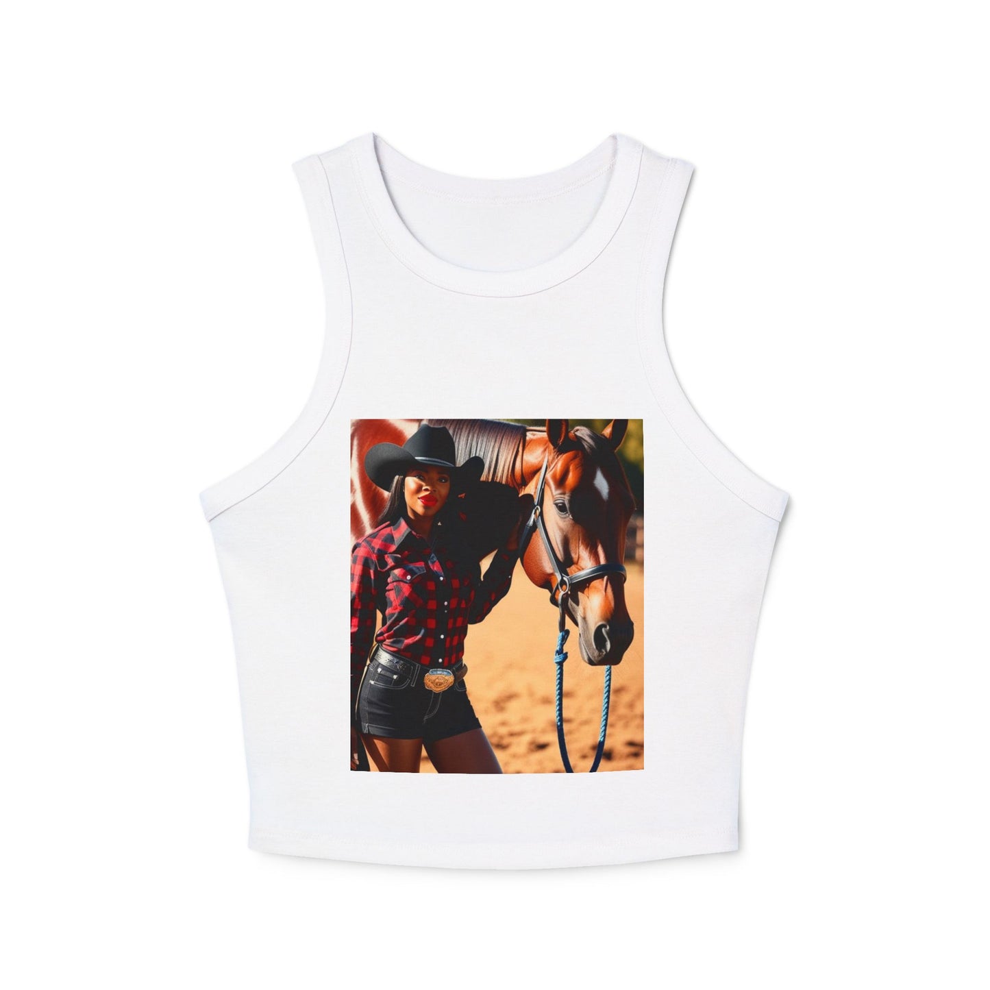 Black Beauty Micro Rib Racer Tank Top