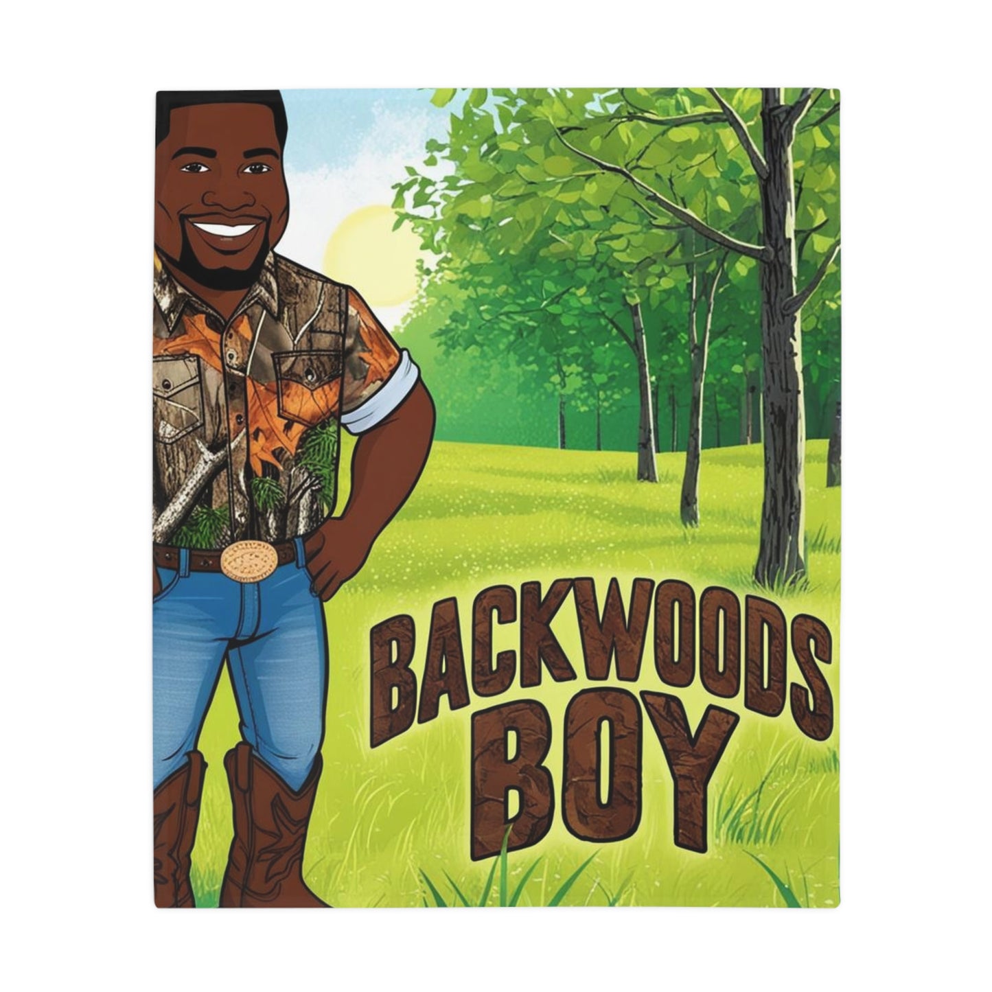Backwoods Boy Plush Fleece Blanket