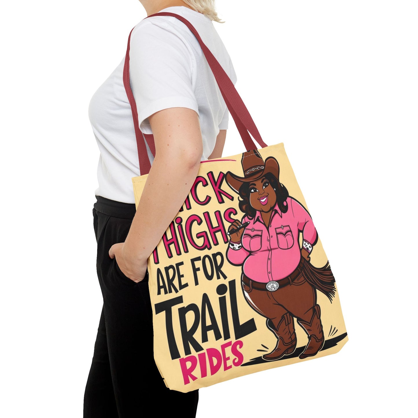 Thick Thighs Are For Trail Rides Tote Bag