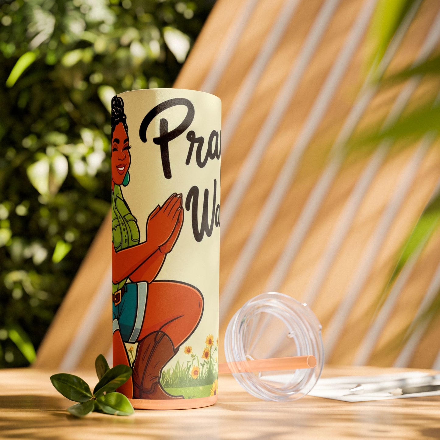 Prayer Warrior  20oz Skinny Tumbler with Straw