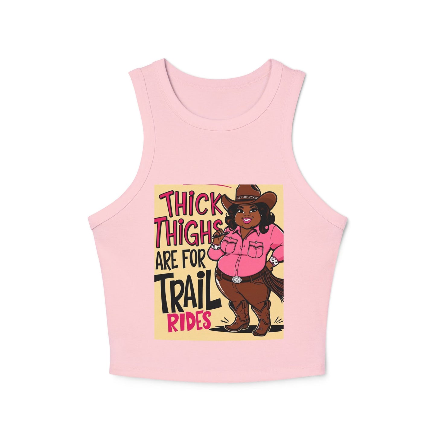 Thick Thighs Are For Trail Rides Women's Racer Tank Top