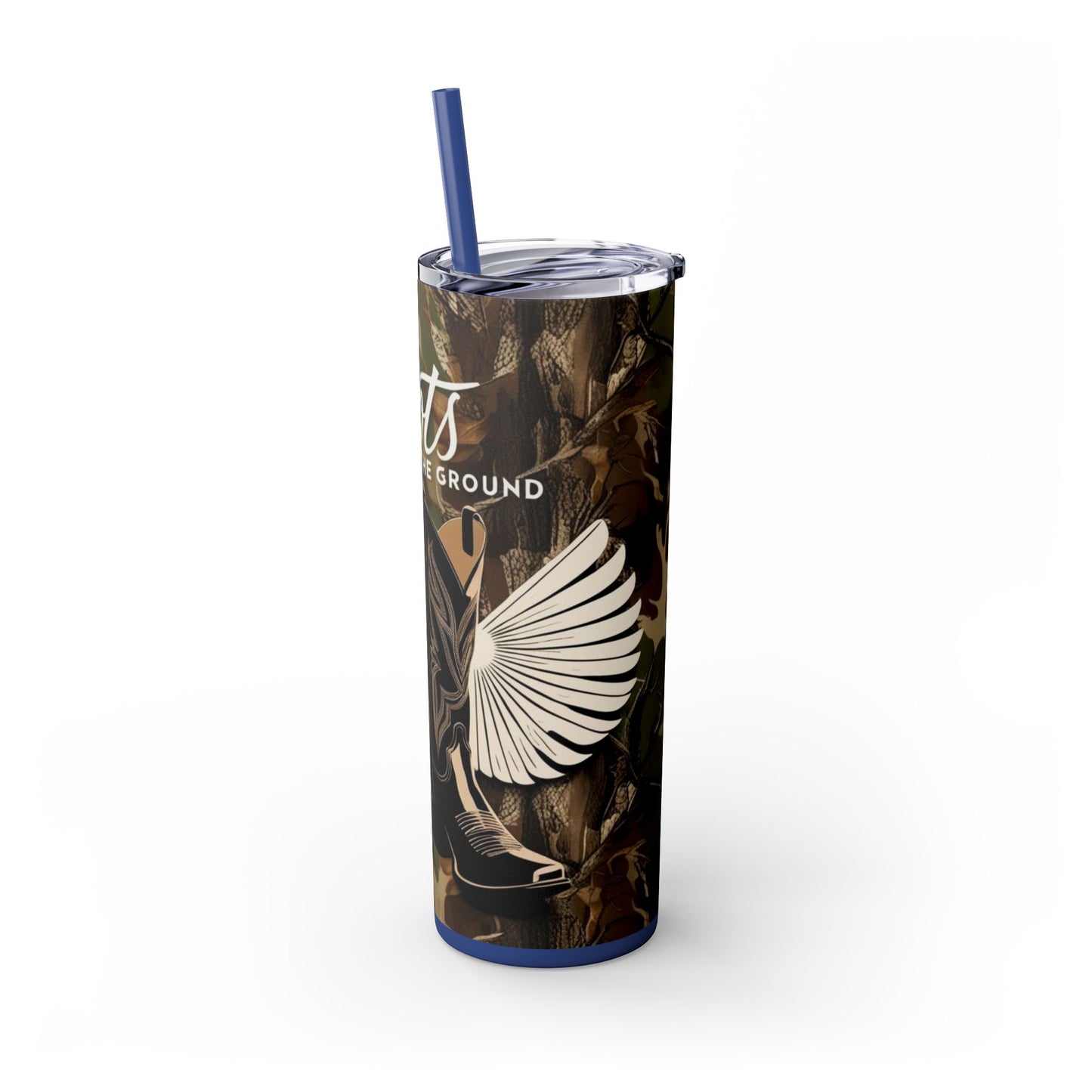 Boots On The Ground Skinny Tumbler with Straw, 20oz