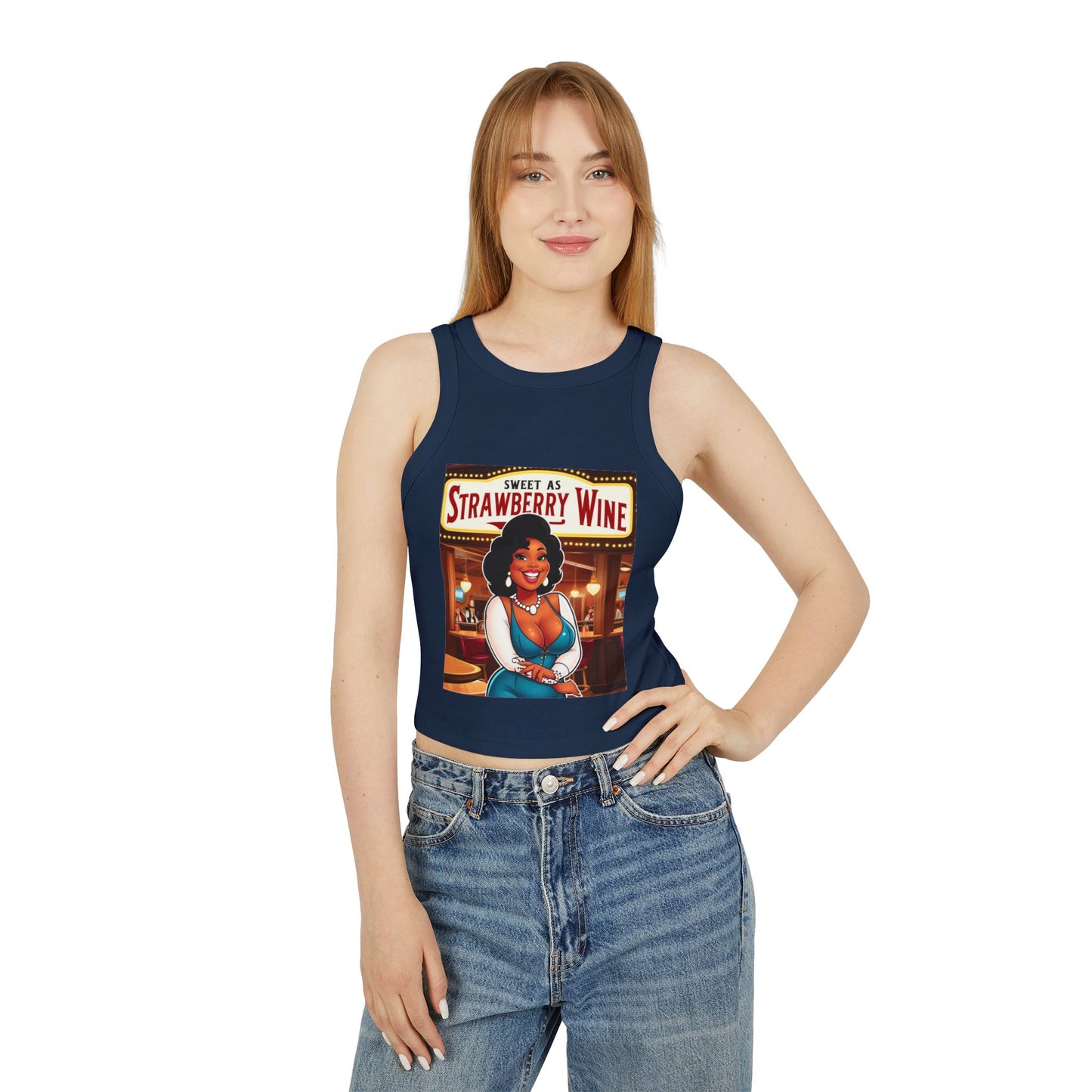 Sweet as Strawberry Wine Racer Tank Top for Women