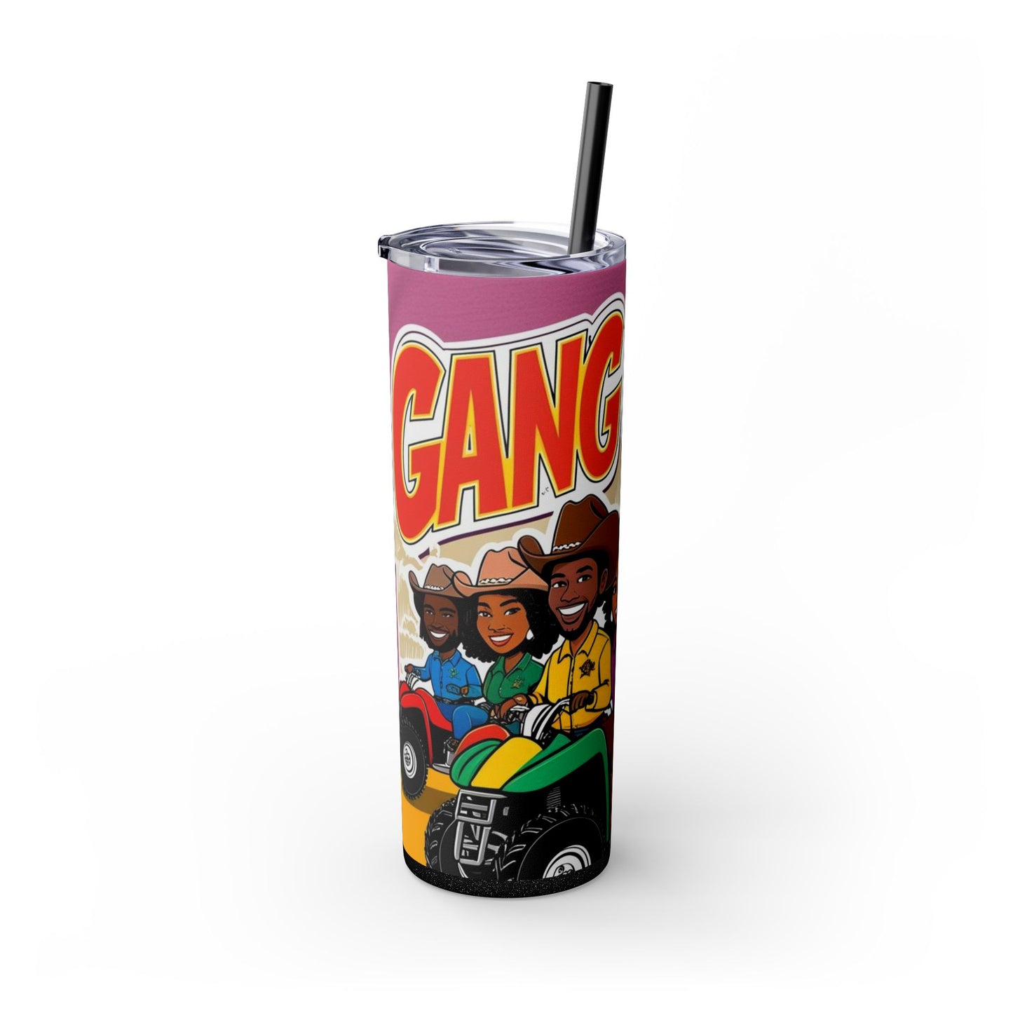 Group ATV Cartoon Skinny Tumbler with Straw 20oz