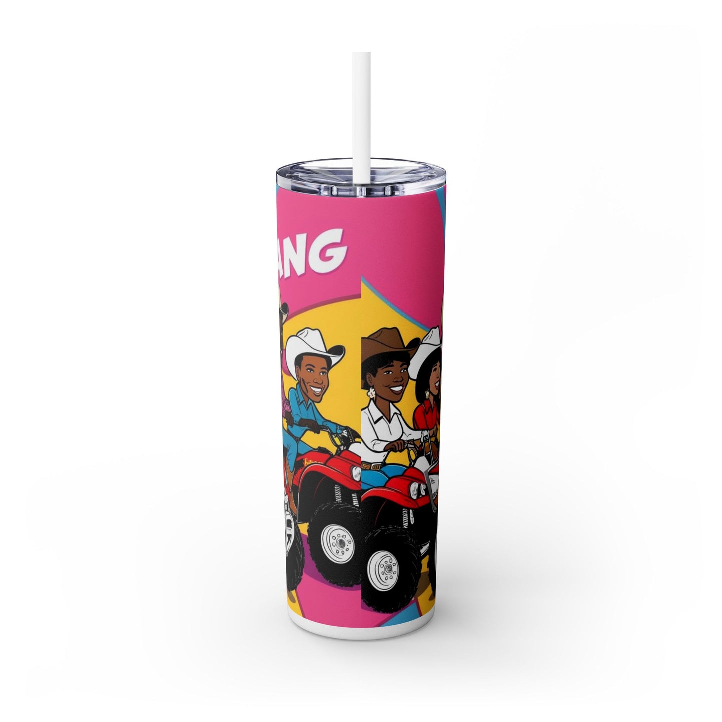 Retro Gang ATV Skinny Tumbler with Straw 20oz