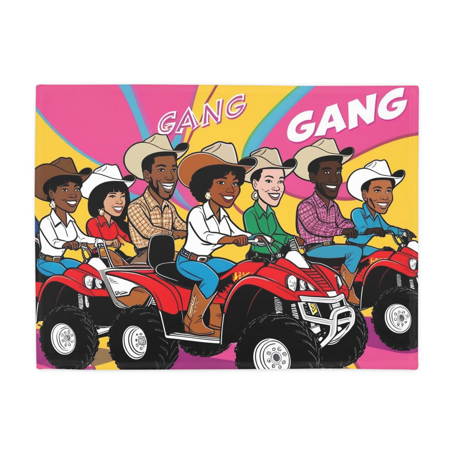 Retro Quad Gang Plush Fleece Blanket