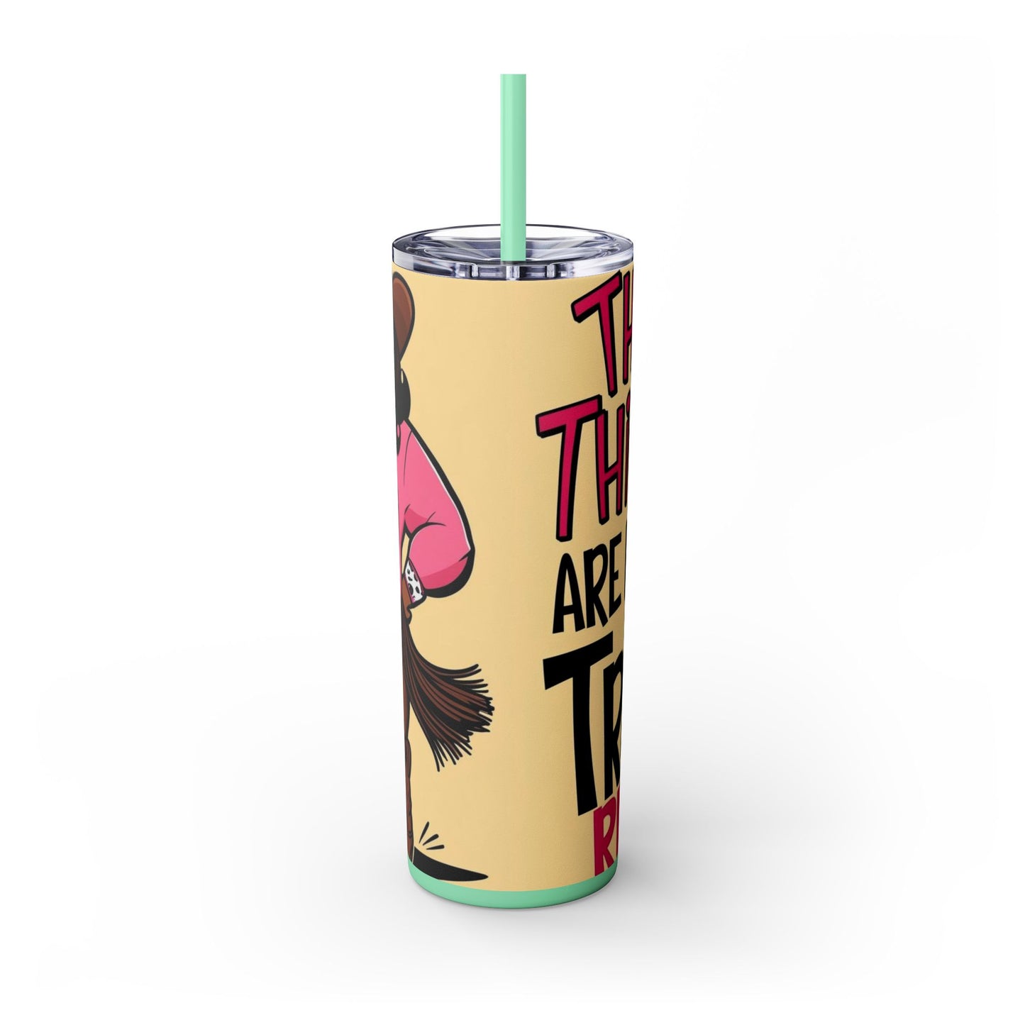 Thick Thighs Are For Trail Rides Skinny Tumbler with Straw, 20oz
