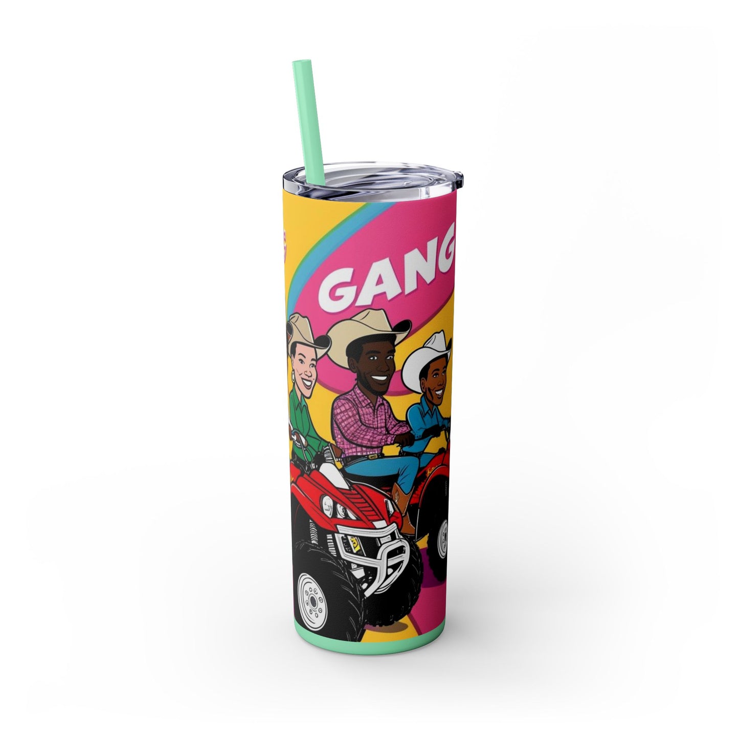 Retro Gang ATV Skinny Tumbler with Straw 20oz