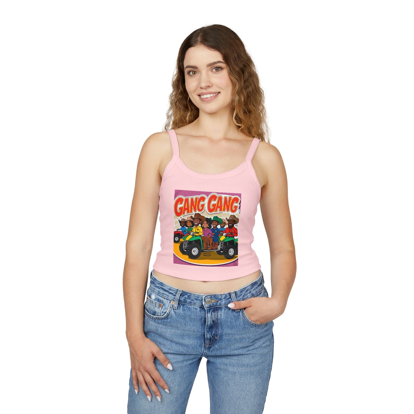 Group ATV Cartoon Spaghetti Strap Tank Top