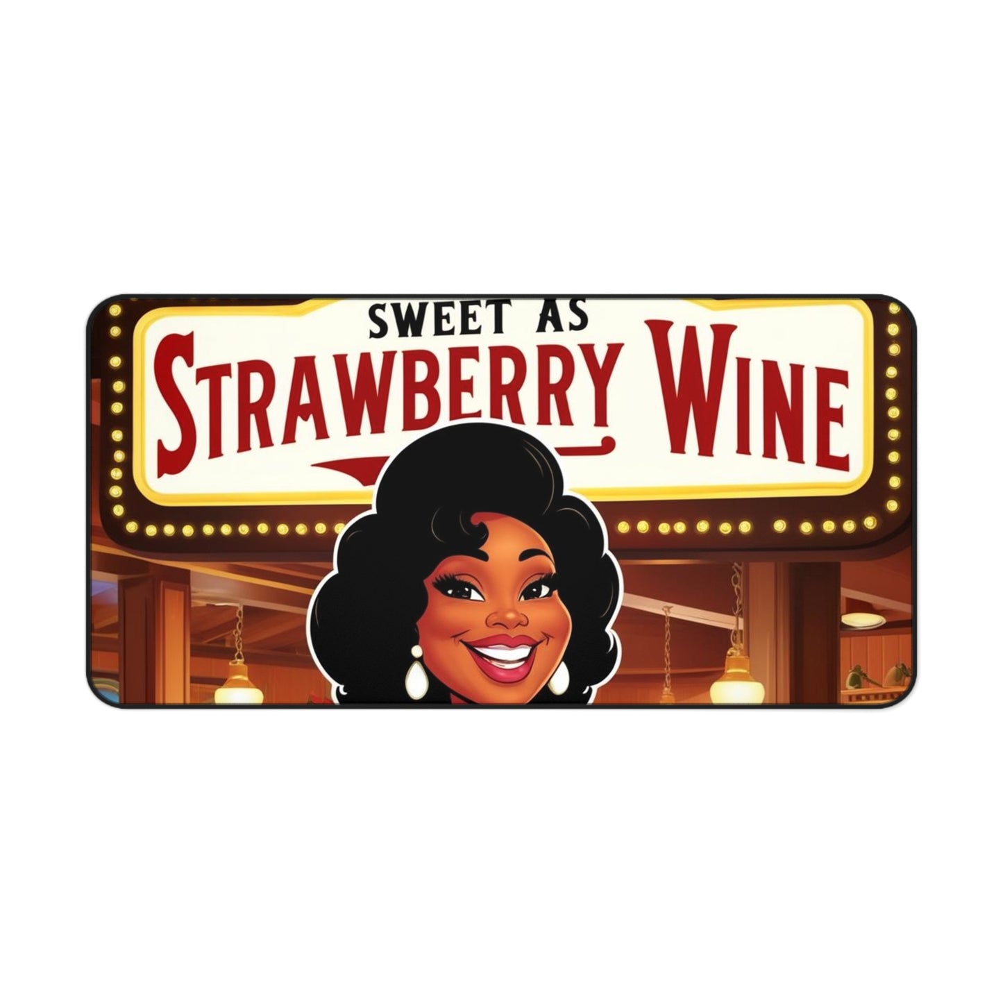 Sweet as Strawberry Wine Desk Mat