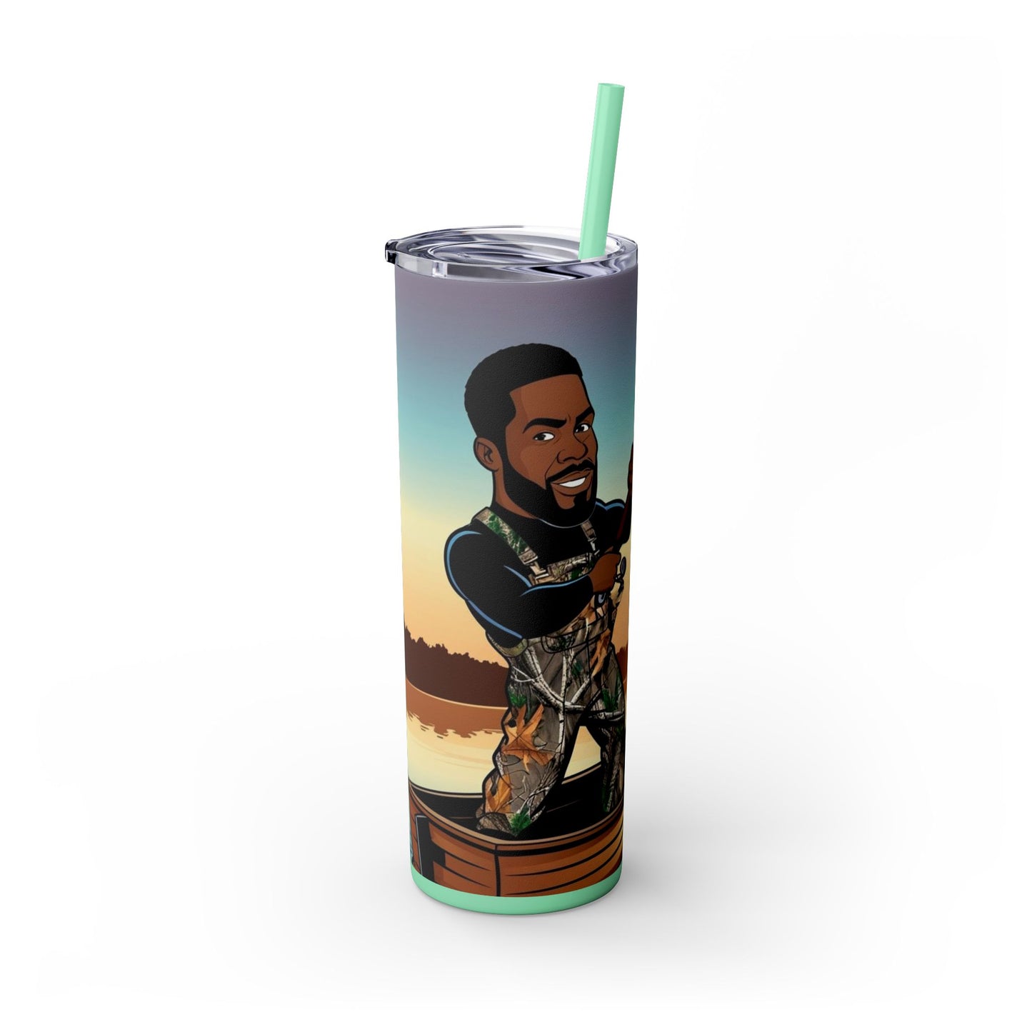 Handsome Fisherman Skinny Tumbler with Straw - 20oz