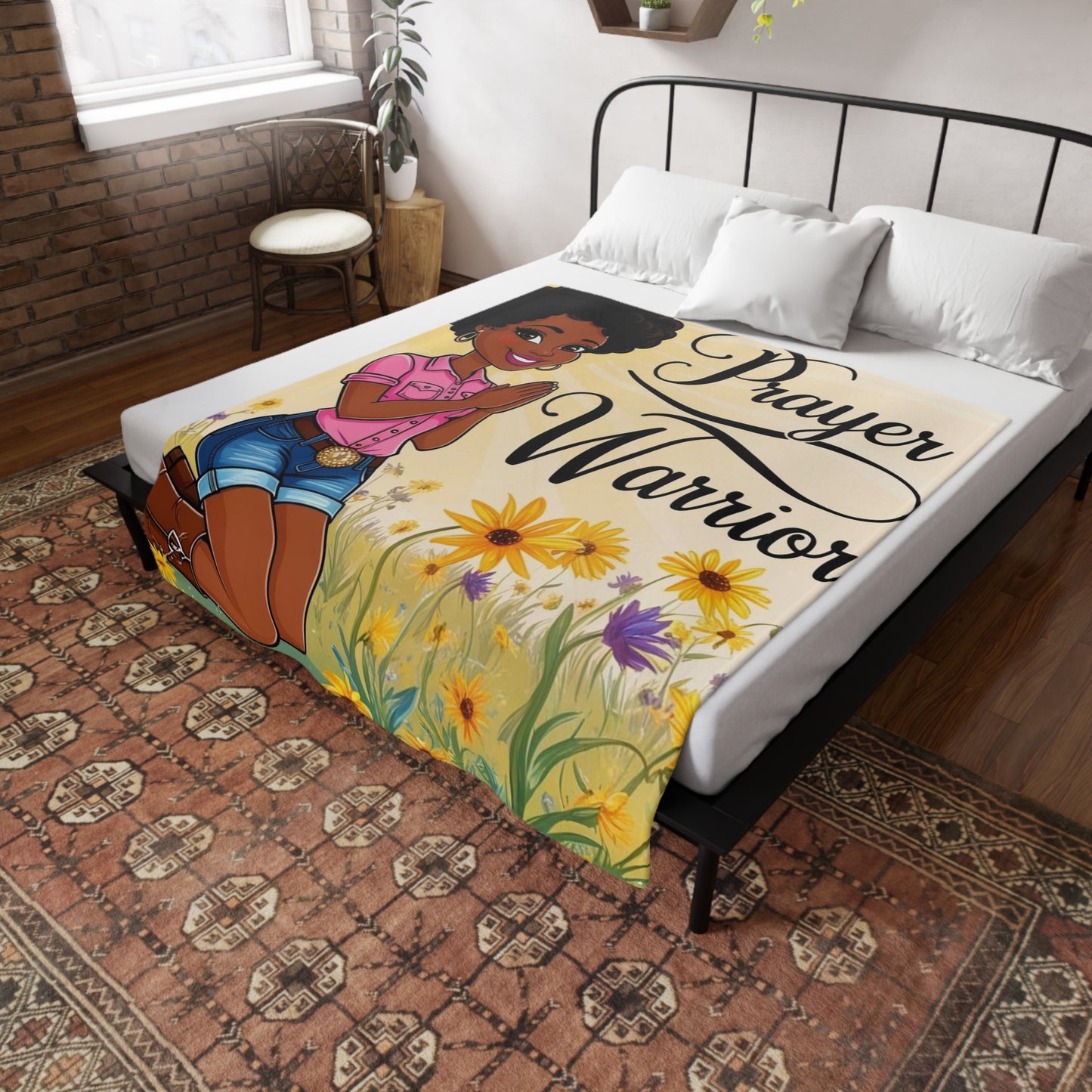 Prayer Warrior Plush Fleece Blanket